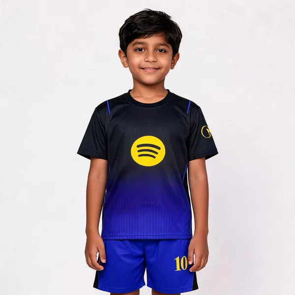 Black_Blue_Linen_Barcelona_Lamine_Yamal_Football_Jersey_Set_For_Boys