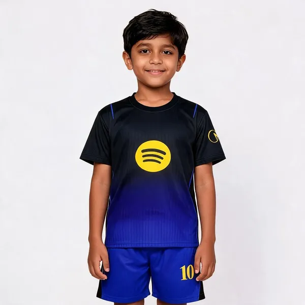 Black_Blue_Linen_Barcelona_Lamine_Yamal_Football_Jersey_Set_For_Boys