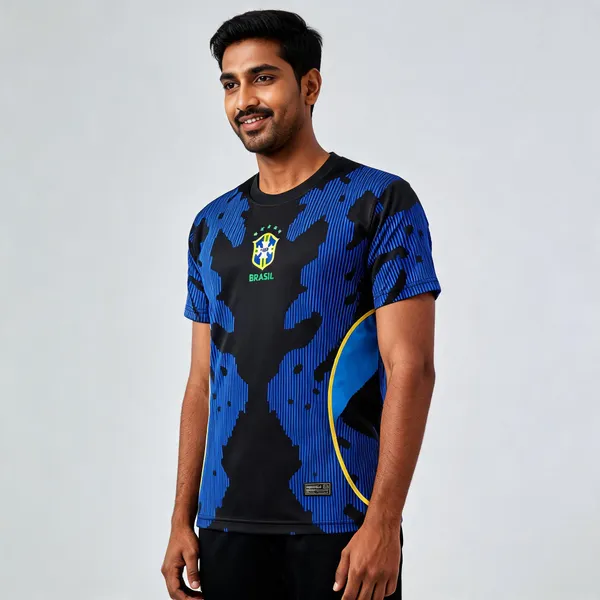 Blue_Linen_Printed_V_Neck_Athletic_T-Shirt_For_Men