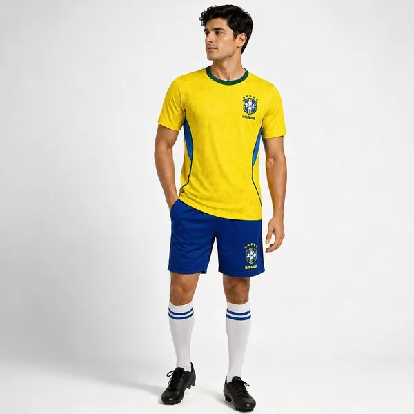 Yellow_Linen_Printed_Football_Jersey_Set_For_Men