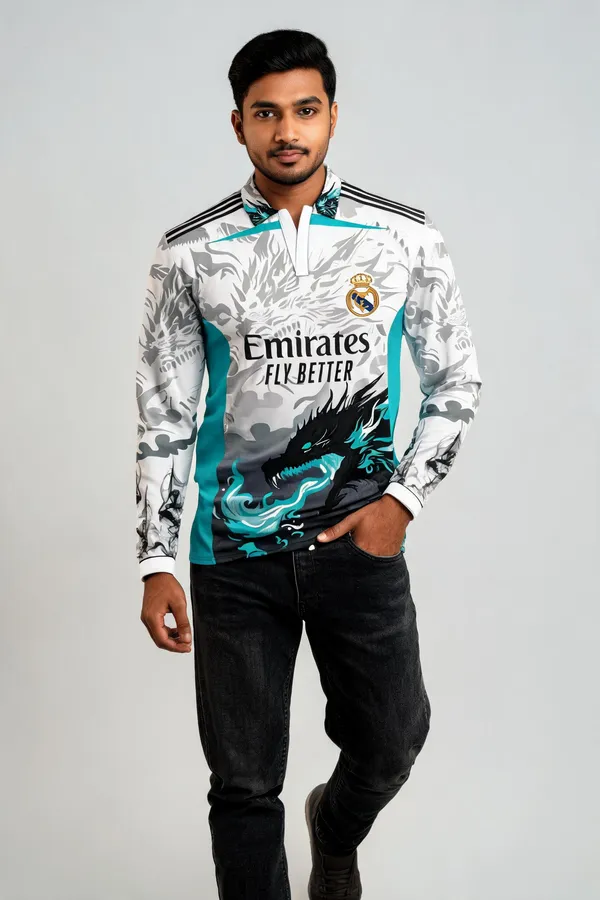 Multicolor_Linen_Printed_Full_Sleeve_Polo_T-Shirt_For_Men