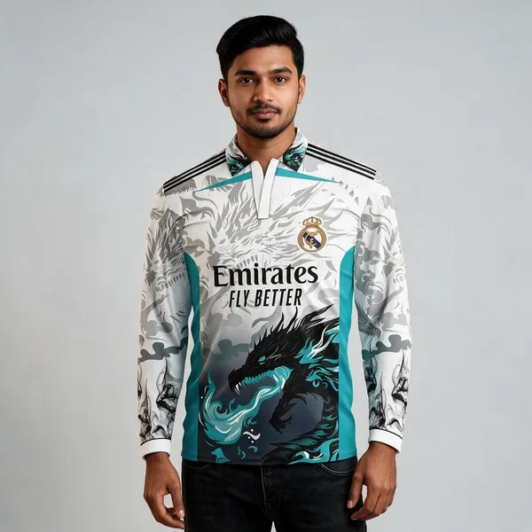 Multicolor_Linen_Printed_Full_Sleeve_Polo_T-Shirt_For_Men