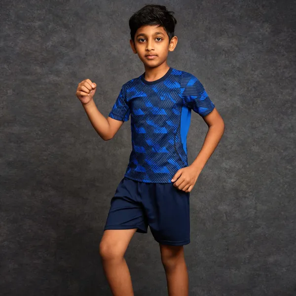 Blue_Linen_France_Football_Jersey_T-Shirt_&_Shorts_Set_For_Boys