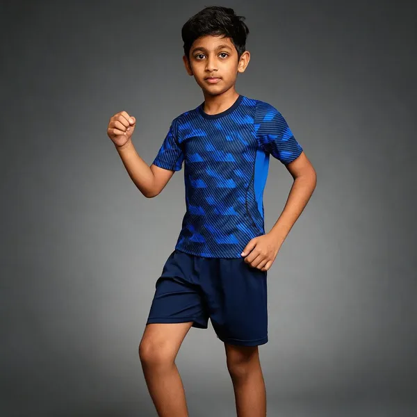 Blue_Linen_France_Football_Jersey_T-Shirt_&_Shorts_Set_For_Boys