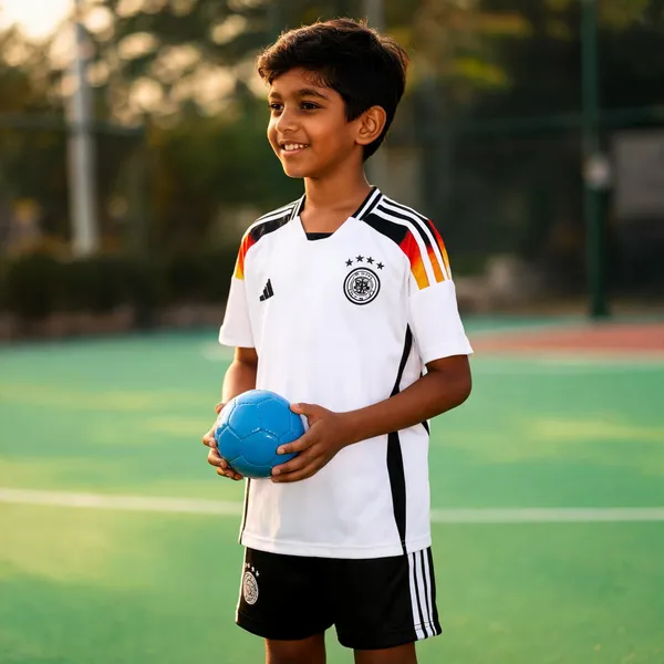 White_Polyester_Germany_Muller_13_Football_Jersey_Set_For_Boys_&_Girls