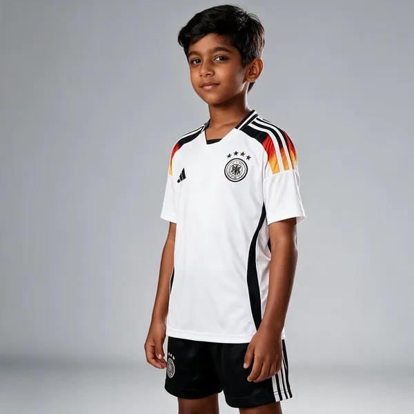 White_Polyester_Germany_Muller_13_Football_Jersey_Set_For_Boys_&_Girls