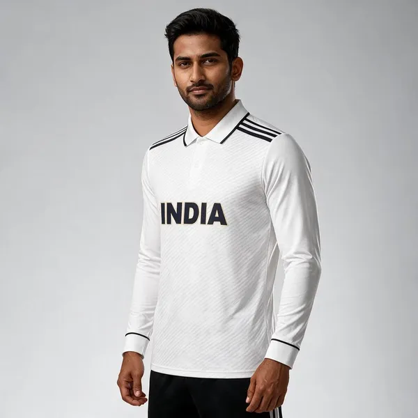 White_Linen_Zip_Neck_Full_Sleeve_India_Sports_Jersey_For_Men
