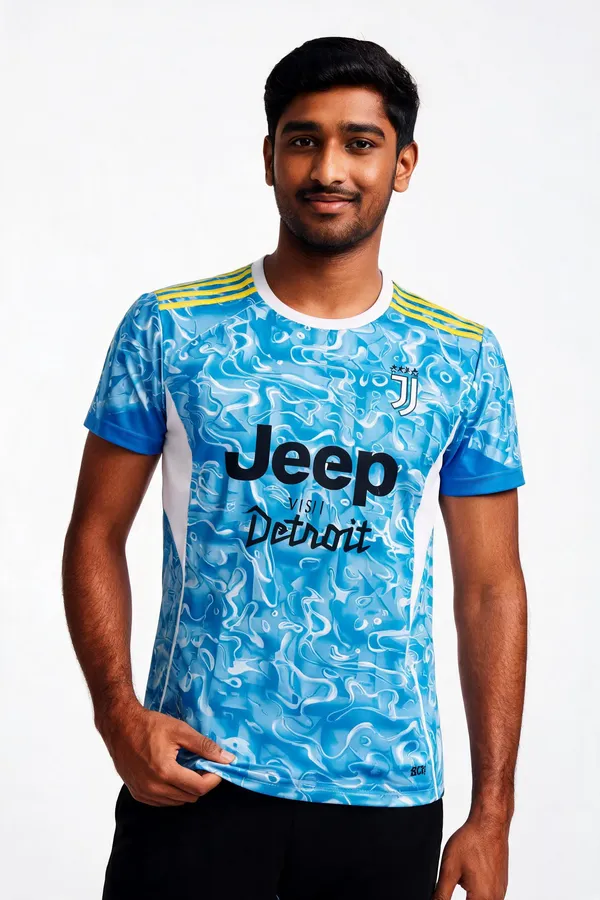 Light_Blue_Linen_Juventus_Football_T-Shirt_For_Men