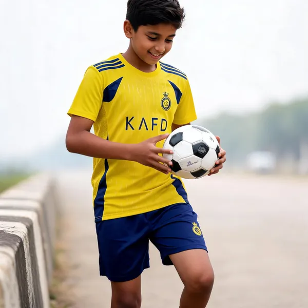 Yellow_Polyester_Football_Jersey_T-Shirt_&_Shorts_Set_For_Boys_&_Girls