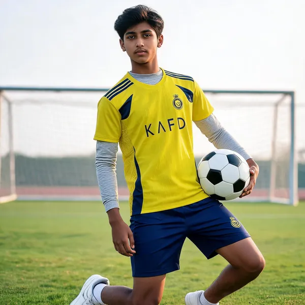 Yellow_Polyester_Football_Jersey_T-Shirt_&_Shorts_Set_For_Boys_&_Girls