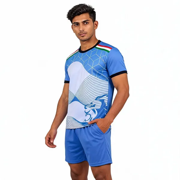 Blue_Polyester_Graphic_Print_Sports_T-Shirt_&_Shorts_Set_For_Men