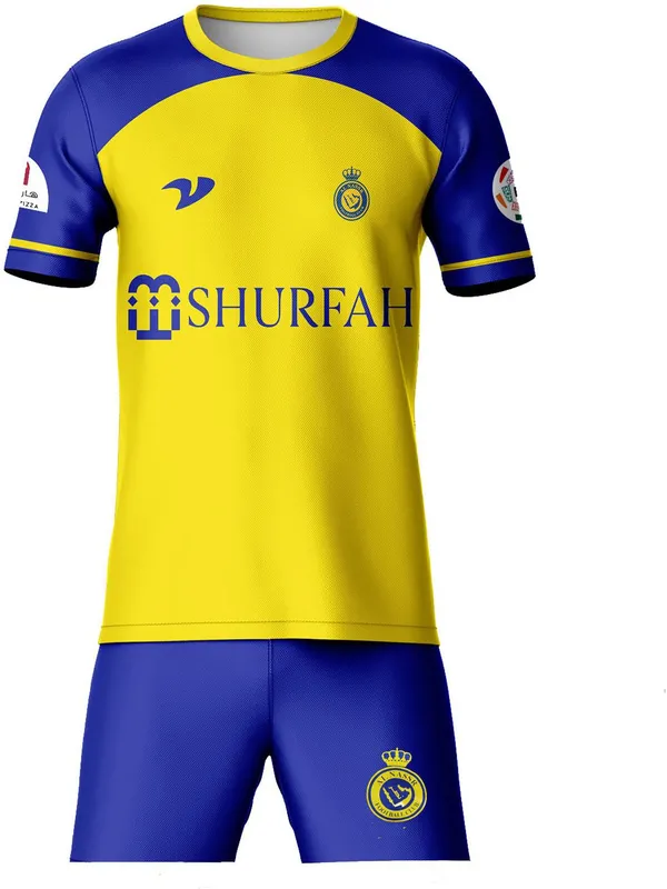 Yellow_Polyester_Al_Nasr_Football_T-Shirt_&_Shorts_Set_For_Boys_&_Girls