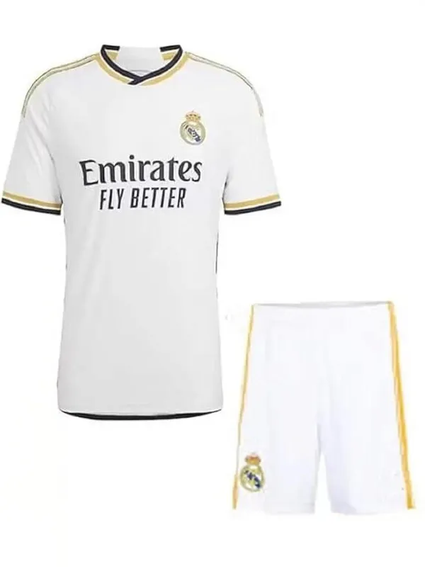 White_Polyester_Real_Madrid_Football_Jersey_&_Shorts_Set_For_Boys_&_Girls