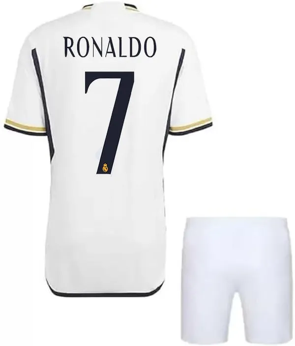 White_Polyester_Real_Madrid_Football_Jersey_&_Shorts_Set_For_Boys_&_Girls