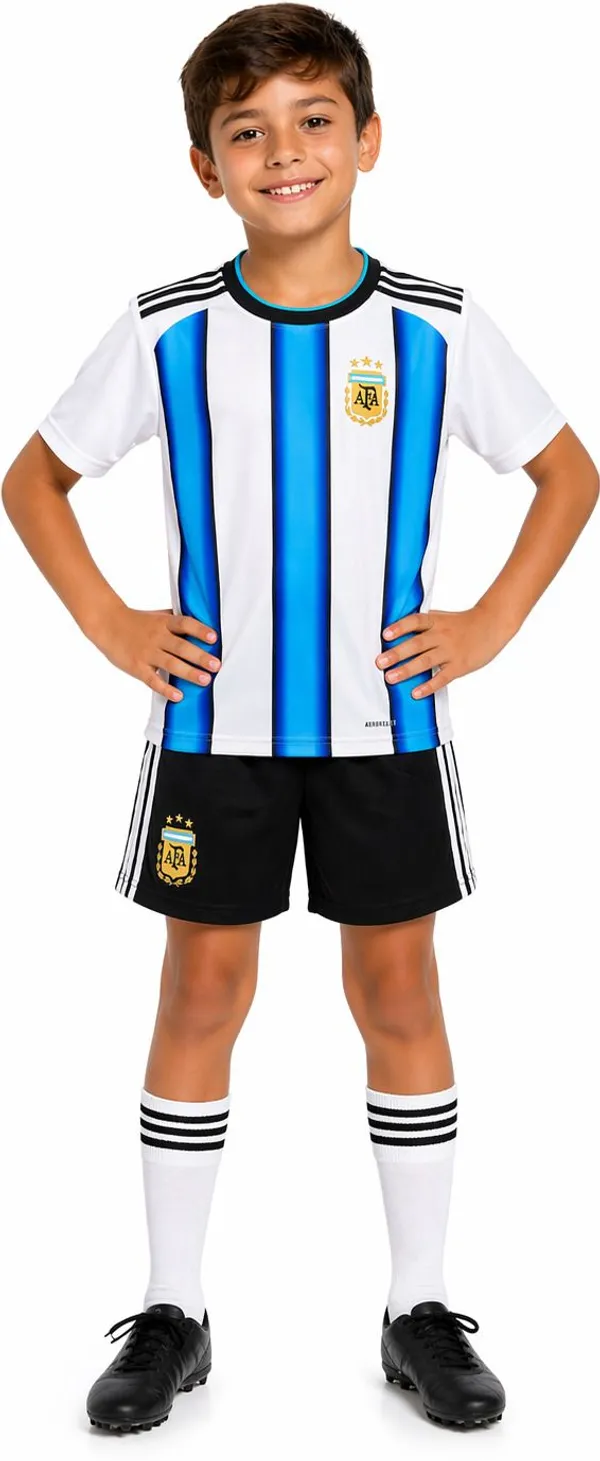 White_Polyester_Regular_Fit_Football_T-Shirt_&_Shorts_Set_For_Boys_&_Girls