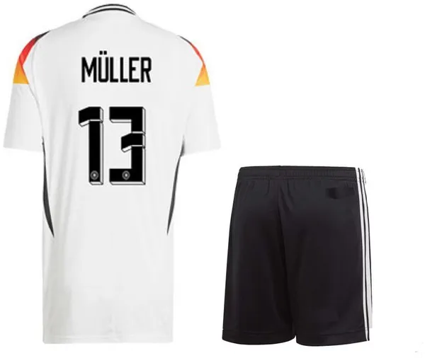White_Polyester_Germany_Muller_13_Football_Jersey_Set_For_Boys_&_Girls