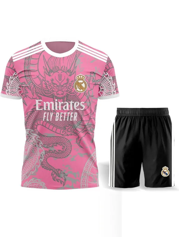 Pink_Polyester_Real_Madrid_Dragon_Print_Football_Jersey_Set_For_Boys_&_Girls