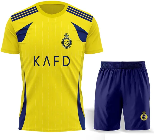 Yellow_Polyester_Football_Jersey_T-Shirt_&_Shorts_Set_For_Boys_&_Girls