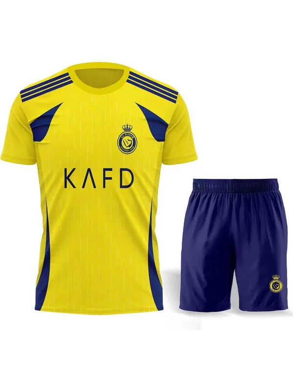 Yellow_Polyester_Football_Jersey_T-Shirt_&_Shorts_Set_For_Boys_&_Girls