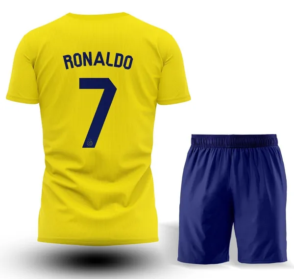 Yellow_Polyester_Football_Jersey_T-Shirt_&_Shorts_Set_For_Boys_&_Girls