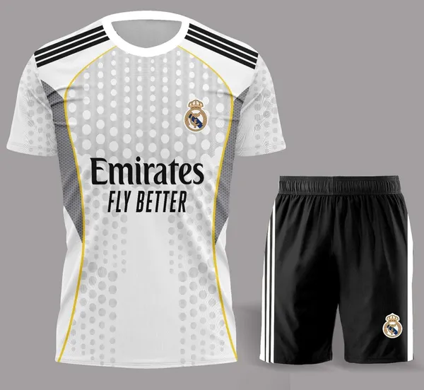 White_Polyester_Real_Madrid_Ronaldo_7_Football_Jersey_Set_For_Boys_&_Girls
