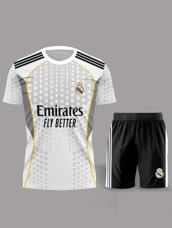 White_Polyester_Real_Madrid_Ronaldo_7_Football_Jersey_Set_For_Boys_&_Girls