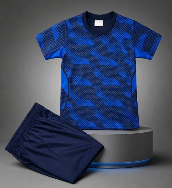 Blue_Linen_France_Football_Jersey_T-Shirt_&_Shorts_Set_For_Boys