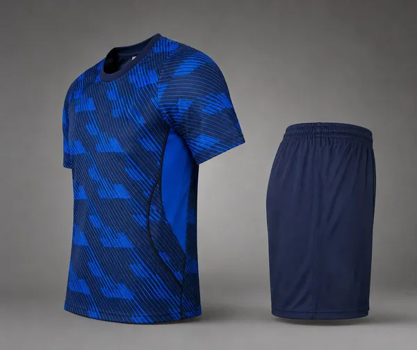 Blue_Linen_France_Football_Jersey_T-Shirt_&_Shorts_Set_For_Boys