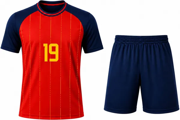 Red_Navy_Linen_Spain_Football_Jersey_&_Shorts_Set_For_Boys