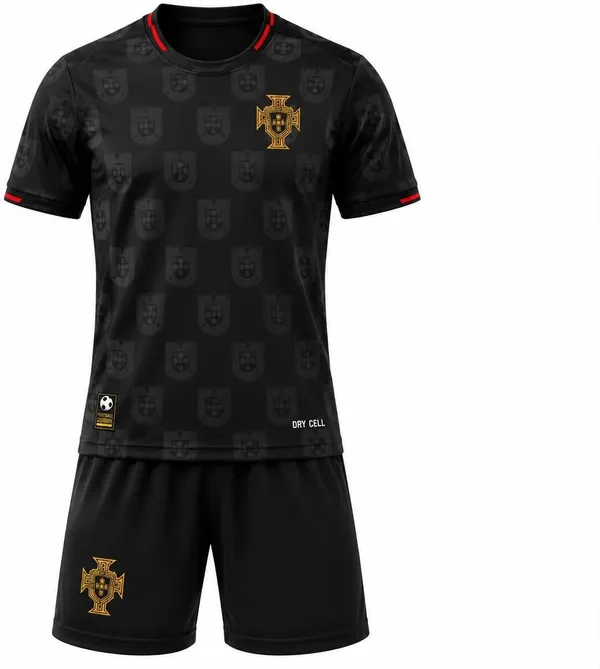 Black_Lycra_Portugal_Football_Jersey_&_Shorts_Set_For_Boys_&_Girls