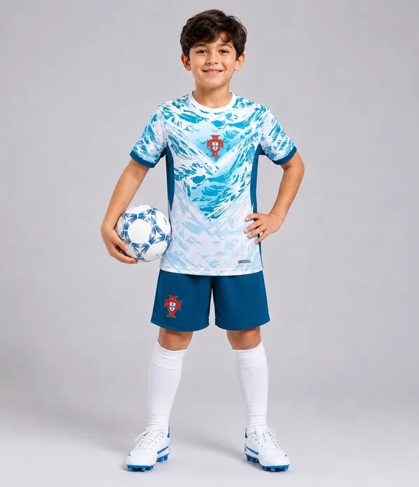 Aqua_Blue_Lycra_Portugal_Football_Jersey_Set_For_Baby_Boys_&_Baby_Girls