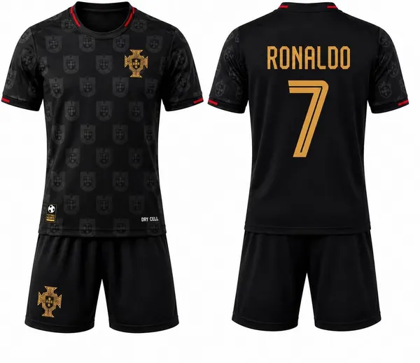 Black_Linen_Printed_Regular_Football_T-Shirt_and_Short_Set_For_Boys