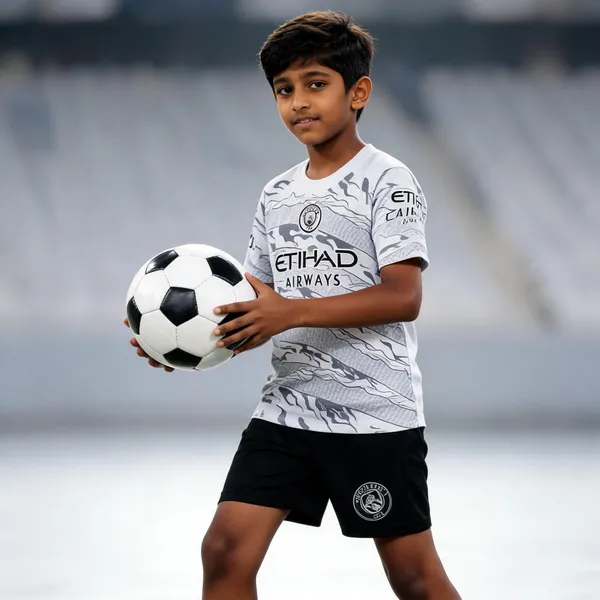 White_Polyester_Manchester_City_Haaland_9_Football_Jersey_Set_For_Boys_&_Girls