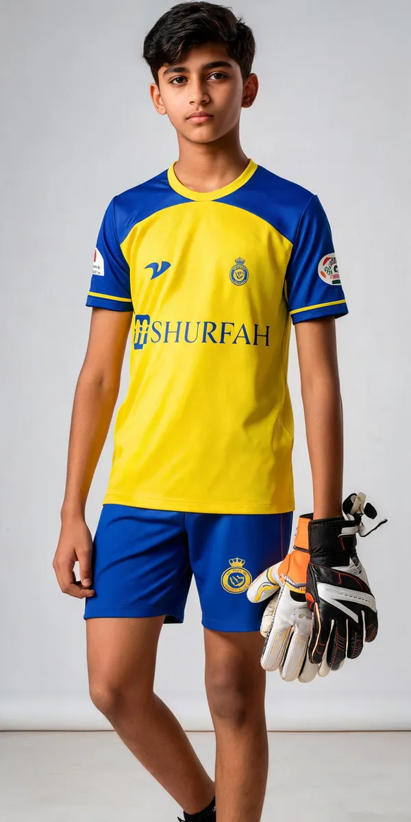 Yellow_Polyester_Al_Nasr_Football_T-Shirt_&_Shorts_Set_For_Boys_&_Girls