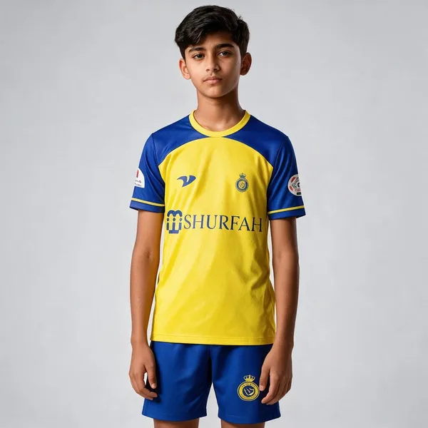Yellow_Polyester_Al_Nasr_Football_T-Shirt_&_Shorts_Set_For_Boys_&_Girls