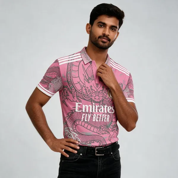 Pink_Linen_Polo_Neck_T-Shirt_For_Men