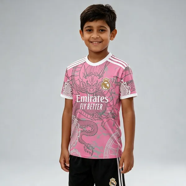 Pink_Polyester_Real_Madrid_Dragon_Print_Football_Jersey_Set_For_Boys_&_Girls
