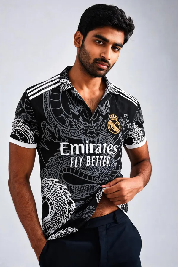Black_Linen_Graphic_Print_Polo_T-Shirt_For_Men