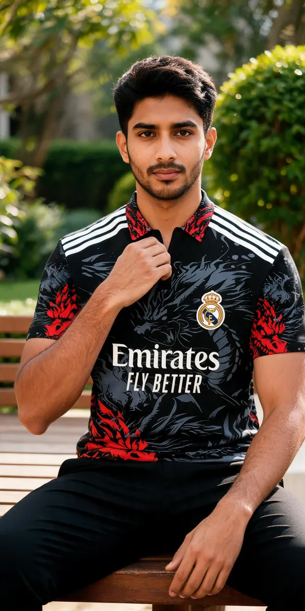 Multicolor_Linen_Polo_Neck_Dragon_Print_Football_Jersey_T-Shirt_For_Men