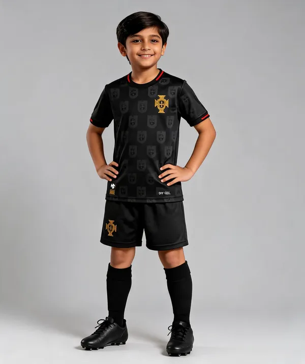 Black_Lycra_Portugal_Football_Jersey_&_Shorts_Set_For_Boys_&_Girls