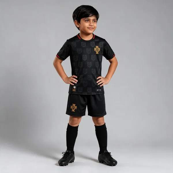 Black_Lycra_Portugal_Football_Jersey_&_Shorts_Set_For_Boys_&_Girls