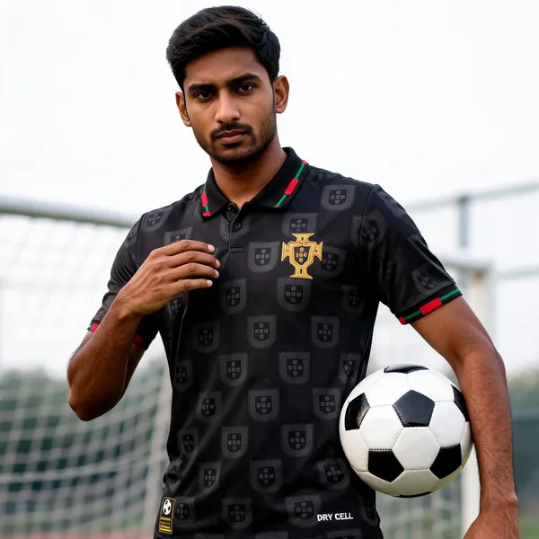 Black_Linen_Polo_Neck_Portugal_Football_Jersey_For_Men