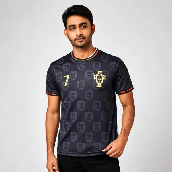 Black_Linen_Round_Neck_Portugal_No._7_Football_Jersey_For_Men