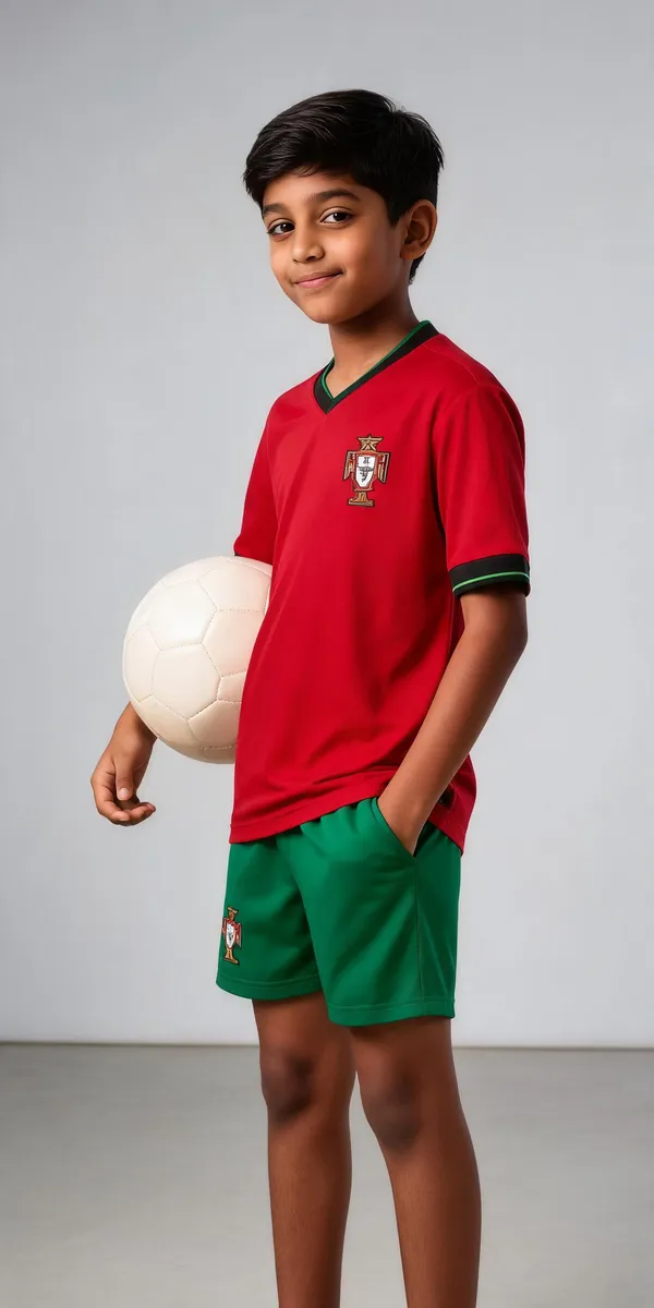 Red_Polyester_Portugal_Football_Jersey_Set_For_Boys_&_Girls