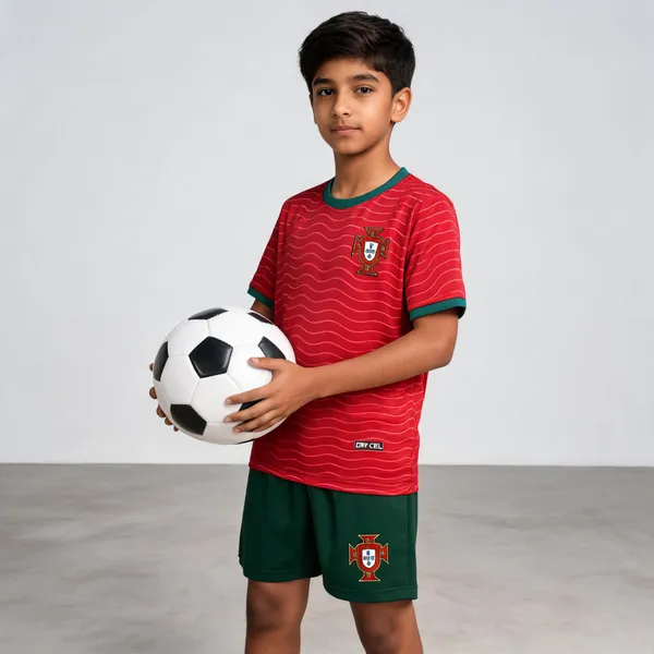 Red_Polyester_Portugal_Football_Jersey_Set_For_Boys