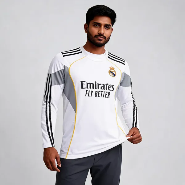 White_Linen_Round_Neck_Full_Sleeve_Real_Madrid_Jersey_For_Men