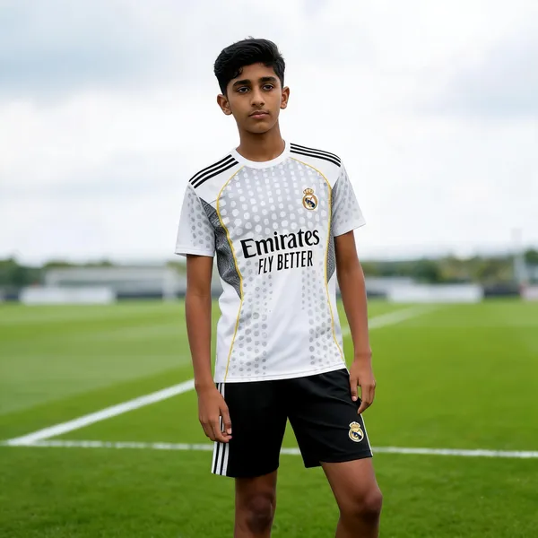 White_Polyester_Real_Madrid_Ronaldo_7_Football_Jersey_Set_For_Boys_&_Girls