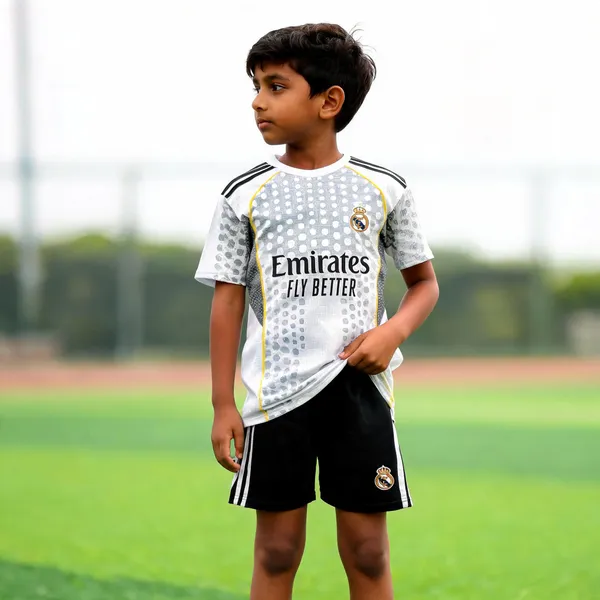 White_Polyester_Real_Madrid_Ronaldo_7_Football_Jersey_Set_For_Boys_&_Girls