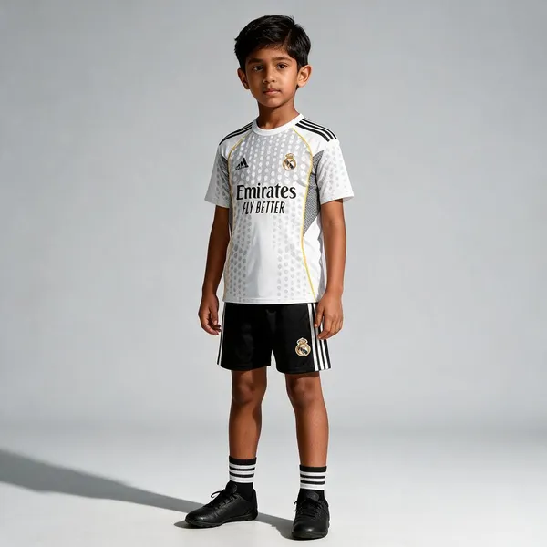 White_Polyester_Real_Madrid_Ronaldo_7_Football_Jersey_Set_For_Boys_&_Girls