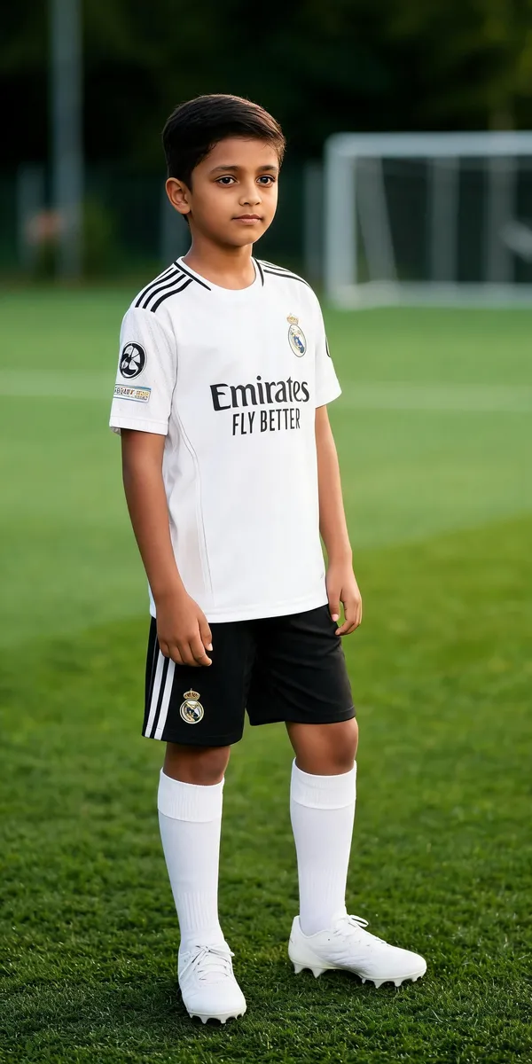 White_Polyester_Regular_Football_T-Shirt_&_Shorts_Set_For_Boys_&_Girls